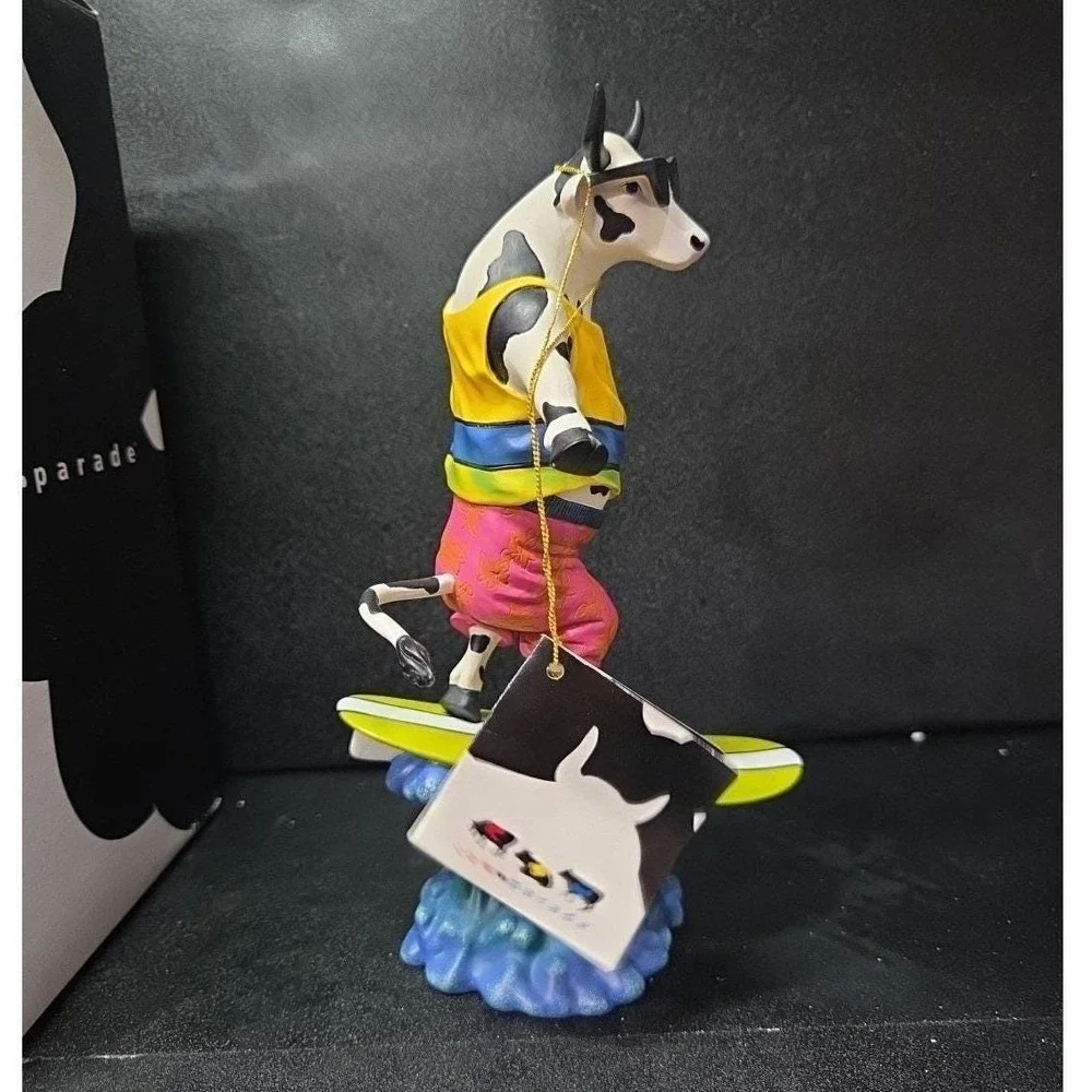 Cow Parade Cowabunga Surfer Cow Figurine, Westland Giftware, #7253, Box & Tag